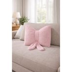 Chizgy Welsoft Fiyonk Papyon Yastık 40X40 Dekoratif Kırlent Peluş Yumuşak Yastık | Salon Koltuk Yatak Için - 40 x 40 cm - Pudra