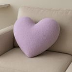 Chizgy Welsoft Kalp Yastık Dekoratif Peluş Yumuşak Süs Yastığı Pofuduk Ev Dekoru Hediyelik - 40 x 40 cm - Lila