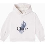 Chloe Chloé Kids Baskılı Pamuk Jarse Kapüşonlu Sweatshirt Kız Çocuk - Beyaz