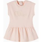 Chloe Chloé Kids Logo Işlemeli Pamuk Jarse Kız Bebek Elbise - 18 Ay - Pembe