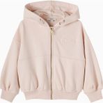 Chloe Chloé Kids Logolu Pamuk Jarse Fermuarlı Kapüşonlu Kız Çocuk Sweatshirt - Pembe