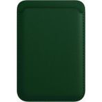 Chna Apple iPhone 12 / 13 / 14 / 15 / 16 Serisi ile Uyumlu Deri Cüzdan Magsafe Kartlık Haki