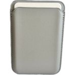 Chna Apple iPhone 12 / 13 / 14 / 15 / 16 Serisi ile Uyumlu Deri Cüzdan Magsafe Kartlık Titanyum Gri