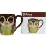Chocolate Brown Owl Mug Porcelain 350mls Coffee Tea Drink Gift