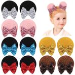 choicbaby 12 adet bebek kız klipleri fare kulakları klipleri yay pullu Polka Dot yay bebek saç klipleri yaylar kızlar için