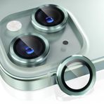 Choiche iPhone 15 /iPhone 15 Plus Kamera Lens Koruyucu, 9H Temperli Cam Kamera Kapağı Ekran Koruyucu Metal Halka Dekorasyon Aksesuarları (Yeşil)