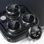 Choiche iPhone 15 Pro/iPhone 15 Pro Max Kamera Lens Koruyucu, 9H Temperli Cam Kamera Kapağı Ekran Koruyucu Metal Halka Dekorasyon Aksesuarları (Siyah) ile uyumludur