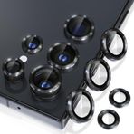 Choiche Samsung Galaxy S24 Ultra Kamera Lens Koruyucu, Çizilmeye Dayanıklı Temperli Cam, Alaşımlı Kenarlı Kamera Kapağı Ekran Koruyucu Dekorasyon Aksesuarları - Siyah