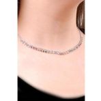 Choker Mix Sıra Taşlı Tasarım Gümüş Kolye 6474