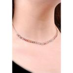 Choker Rose Gümüş Mix Sıra Taşlı Tasarım Kolye 6471