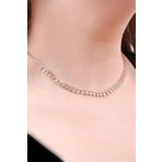 Choker Rose Gümüş Sıra Taşlı Tasarım Kolye 6469