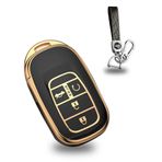 Cholung KUNIO anahtarlık kapak Fit Honda Accord Civic Vezel HRV RV3 RV4 RV5 RV6 HEV 2022 2023 uzaktan anahtar durumda TPU anahtarlık anahtar kabuk tutucu anahtarlık aksesuarları 4 düğme siyah