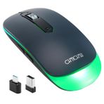 CHONCHOW Kablosuz LED Fare Oyun Sessiz Şarj Edilebilir Pilli Ayarlanabilir 1600 DPi Arkadan Aydınlatmalı Anahtar 2.4 G USB Alıcısı Mac Windows 7/8/10 Xbox One s PS4 ile Uyumlu PC Laptop Oyun Ofis