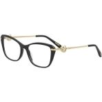 Chopard VCH237S 700 23KT Gold Black Cat Eye Kedi Gözü Siyah 23KT Altın Kristal Taşlı Kadın Gözlük - Siyah - Altın