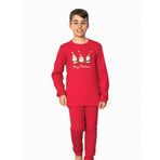 Chordi Baskılı Pamuk Erkek Çocuk Yeni Yıl Pijama Takımı (Noel Baba)