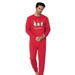 Chordi Baskılı Pamuk Erkek Yeni Yıl Pijama Takımı (Noel Baba)