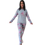 Chordi Happy Days Flamingo Desenli Kadın Polar Peluş Pijama Takımı (Yeşil)