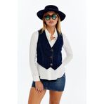 CHOS7N Kadın Denim Yelek – Şık Düğmeli Jean Yelek, Günlük ve Casual Kombin
