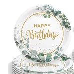 CHRI Doğum günü dekorasyonu parti tabak seti, 125 adet kağıt tabak doğum günü 25 misafir için Happy Birthday dekoratif tabak seti, kağıt tabak, kağıt bardak, peçete, pipet