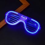 Christmas Blue Led Light Party Glasses Mavi Led Işıklı Gözlük Yılbaşı Parti Gözlüğü Panjur Gözlük