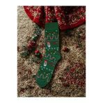 Christmas Socks Işıklı Noel Baba Figürlü Dokuma Yılbaşı Çorap