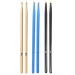 Chroma Baget - Davul - 3 Çift Üç Renk Bateri Bageti Drumsticks 5A Pürüzsüz Yüzey Renkli