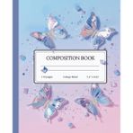 Chrome Butterfly Composition Notebook College Ruled: Pastel Gradient Journal with Shimmer-Inspired Artwork for School, College, Office & Everyday Writing (110 Pages)