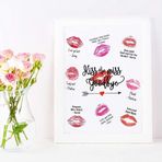 ChronicallyFunny Kiss the Miss Goodbye 21,5 x 27,92 cm Kartstoğu Kanvas Baskı Çerçevesiz Ziyaretçi Defteri, Bekarlığa Veda, Gelin Duş Oyunu, Poster **RESİM ÇERÇEVESİ DAHİL DEĞİLDİR**