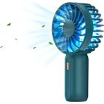 Chronus El Tipi Portatif Fan Hız Ayarlanabilir 7 LED Renkli Gece Lambası ile USB Şarj Edilebilir Pil Fanı(Yurt Dışından) - Yeşil