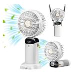 Chronus Mini El Fanı Taşınabilir Kişisel Fan Asılı Boyun Fanı 90° Ayarlanabilir USB Şarj Edilebilir 5000MAH Küçük Masa Fanı 5 (Yurt Dışından) - Beyaz