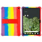 CHSTLS Google Pixel Tablet 2023 11 İnç için Kılıf, Hafif Yumuşak Silikon Çocuk Dostu Koruyucu Kaymaz Darbeye Kılıf Standlı Pixel Tablet 11 İnç için - Gökkuşağı