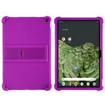 CHSTLS Google Pixel Tablet 2023 11 İnç için Kılıf, Hafif Yumuşak Silikon Çocuk Dostu Koruyucu Kaymaz Darbeye Kılıf Standlı Pixel Tablet 11 İnç için - Mor