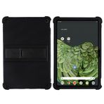 CHSTLS Google Pixel Tablet 2023 11 İnç için Kılıf, Hafif Yumuşak Silikon Çocuk Dostu Koruyucu Kaymaz Darbeye Kılıf Standlı Pixel Tablet 11 İnç için - Siyah