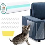 CHUANGSEED Çizilmez Kedi Tırmalama Caydırıcı Bant 30 cm x 3 m Şeffaf Eğitim Kendinden Yapışkanlı Bant, 30 Pimli 1 Kazıyıcı Kedi Pençesi Kanepe Koruyucu Esnek Kapı Çizik Kalkanı (30 cm x 3m)
