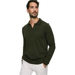 Chuba 22W403 Reddington Polo Yaka Uzun Kollu Haki İnce Triko Erkek Kazak