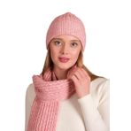 Chuba 23W503 Pembe Saç Örgü Yumuşak Tuşe Kadın Atkı Bere Takımı