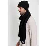 CHUBA Erkek Selanik Örgü Triko Atkı Bere Takımı Siyah 22w850