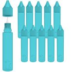 Chubby 30 ml Gorilla LDPE PET Plastik Unicorn Sıkma Şişesi (10 Paket) Damlalık şişe (Şeffaf Mavi) Tekrar Kullanılabilir, Çocuk Dayanıklı Kapak, Kolay Damlama Uçlu Aplikatör Sıkma Damlalıklı Damlalık Şişeler