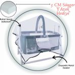 Chubby Baby Candy Sepet Beşik Anne Yanı Portatif Beşik 5 CM Sünger Yatak - Yeşil