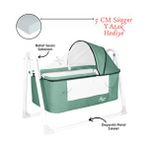 Chubby Baby First Class Portatif Sepet Beşik Silinebilir Kumaş 5 cm Sünger Yatak - Yeşil