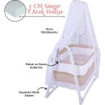 Chubby Baby Lüks Sallanır Tüllü Portatif Sepet Beşik Kırmızı 5 cm Sünger Yatak Demir Malzeme ile