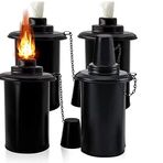 Chulovs Torç Biber, Bambu Torch Dolum Teneke Kutu, Değiştirme Citronella Torch Yakıt Bidonları Fitiller ve Kapakları, Açık Veranda Torch, 12 Ons (4-pcs)