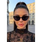 Chunky Frame Sırıus Cat Eye Kadın Ultra Hafif Siyah Uv400 Filtreli Güneş Gözlüğü