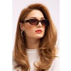 Chunky Frame Vintage Şeffaf Pembe Güneş Gözlüğü Leopar-Tek Ebat