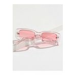 Chunky Frame Vintage Şeffaf Pembe Güneş Gözlüğü