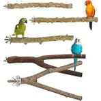 Chunlinlaoda kuşlar için 5 adet tünek çubuğu, oyuncak, kuş çubukları, kuş kafesleri için tünek, muhabbet kuşları için aksesuar, papağan, papağan, ispinozlar (ahşap rengi, S)