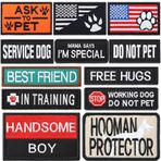 Chunyin 12 adet köpek yaması, servis köpek yeleği, çıkarılabilir taktik kanca halka koşum seti, servis köpek yaması, eğitim yaması, hayvanlı, yelek, koşumlar, tasmalar için çalışan köpek yaması