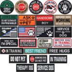 Chunyin 25'li paket hizmet köpek yamaları, koşum yamaları için taktik köpek yamaları, nakış, köpek yeleği, eğitimde köpekler için yamalar, Amerikan bayrağı yama, çıkarılabilir taktik yamalar, tasma tasması