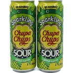 Chupa Chups Sparkling Sour Apple Flavour - Ekşi Yeşil Elma Aromalı Gazlı İçecek 330 ml (2 ADET)