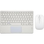 Chuwi Hi 10 Max 13" Uyumlu Bluetooth Şarjlı Touchpad'li Klavye Mouse Set - Beyaz - Siyah